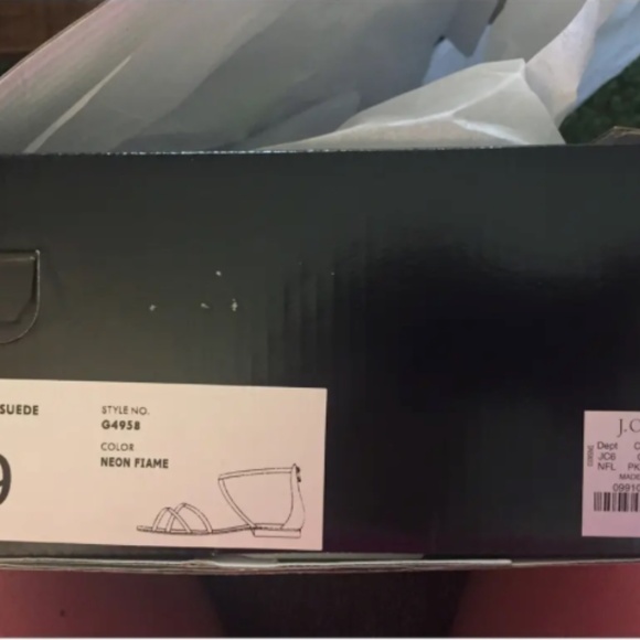 J.Crew Strappy Flat Sandals - Neon Flame (coral/orange), size 9M - Picture 4 of 4